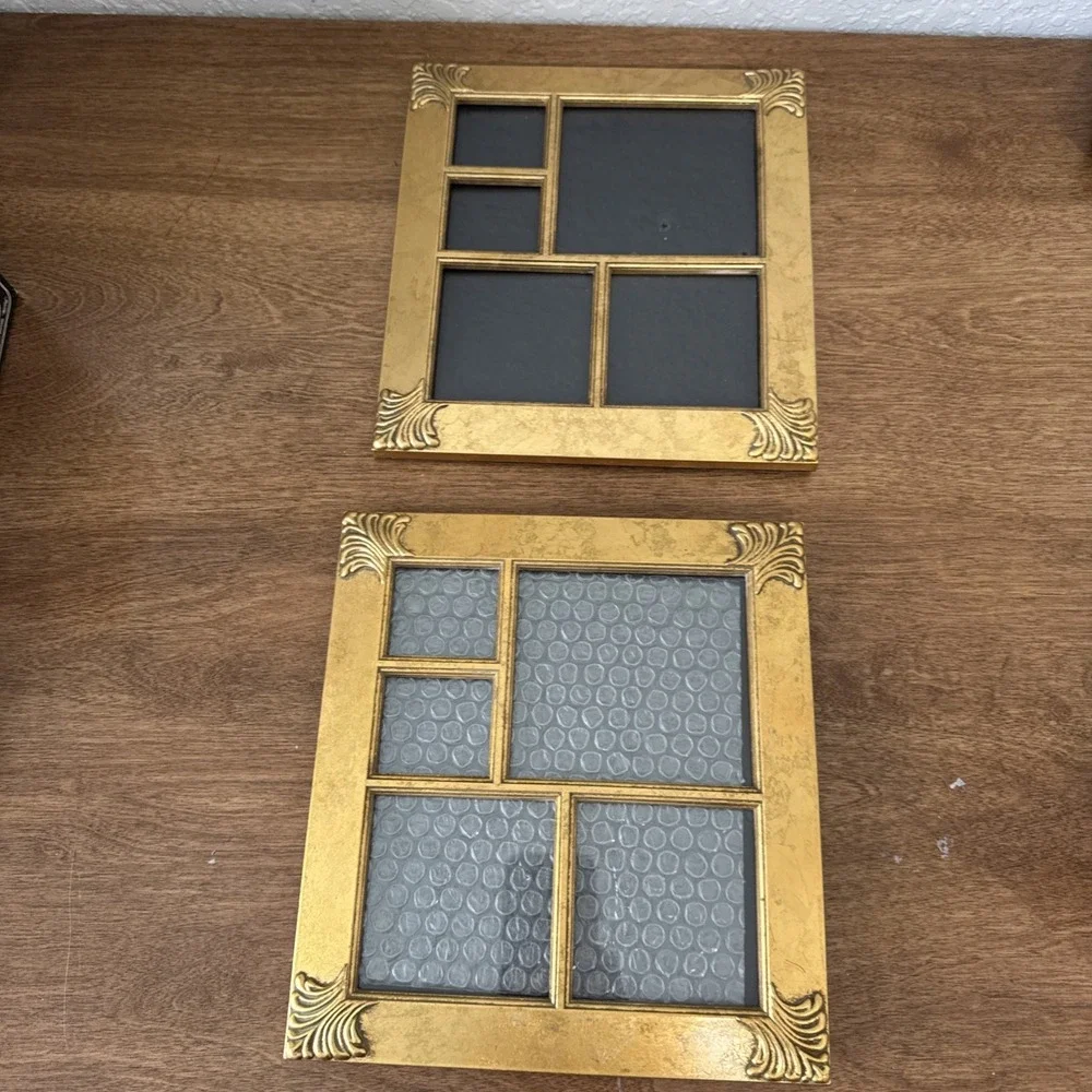 Picture Frame set Of Two Gold Plastic 9X9